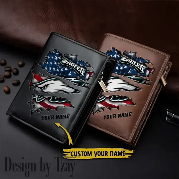 Philadelphia Eagles Leather Vertical Men Wallet Gifts For Fans SPTLVW948