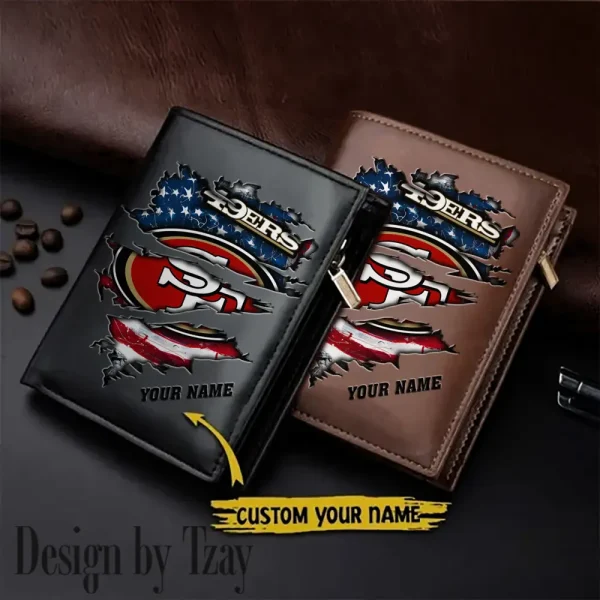 San Francisco 49ers Leather Vertical Men Wallet Gifts For Fans SPTLVW950