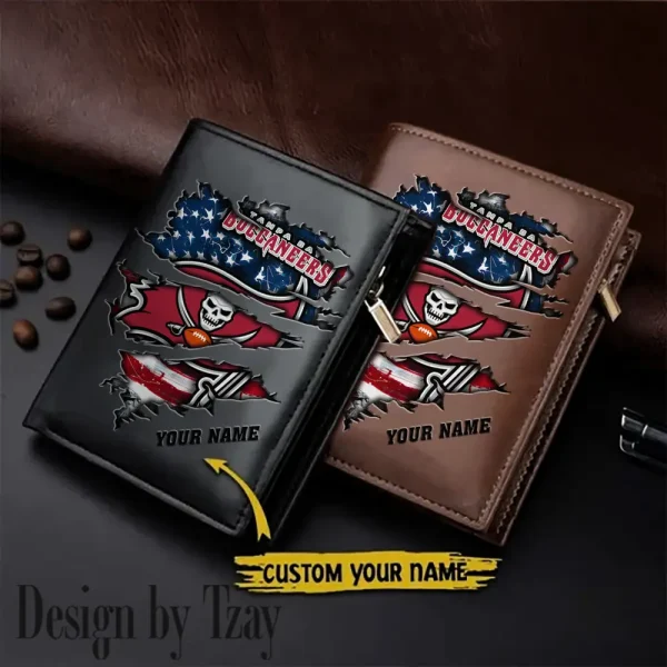 Tampa Bay Buccaneers Leather Vertical Men Wallet Gifts For Fans SPTLVW952