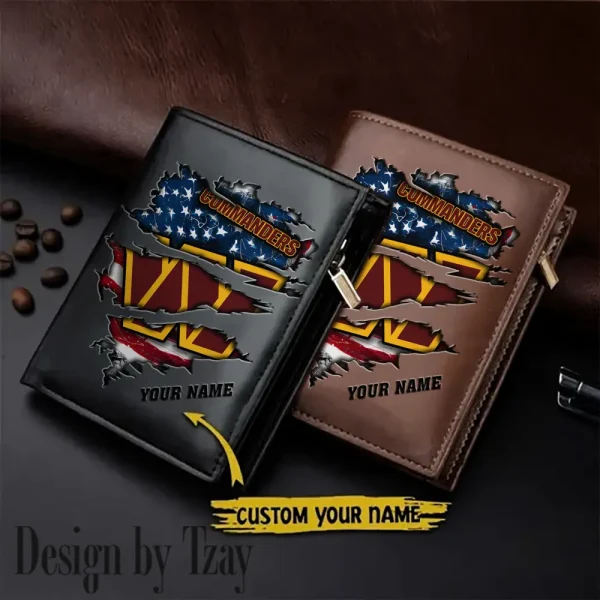 Washington Commanders Leather Vertical Men Wallet Gifts For Fans SPTLVW954