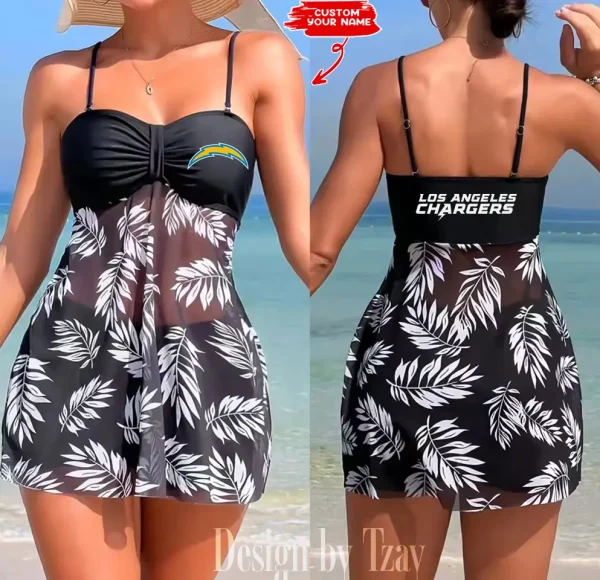 Los Angeles Chargers Summer Women's Short Dress With Shorts Trending 2025 SPTSWSDT018 - Image 2