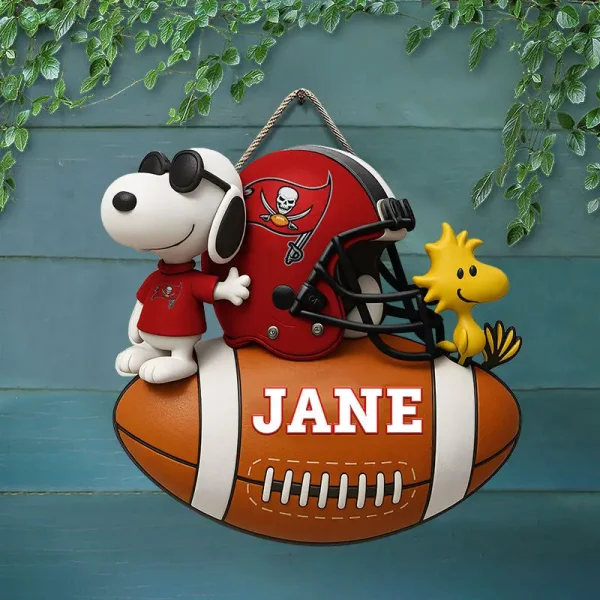 Tampa Bay Buccaneers Football US Team And Cartoon Dog Wood Sign Personalized Gift For Fans SPTWOODSIGN059 - Image 4
