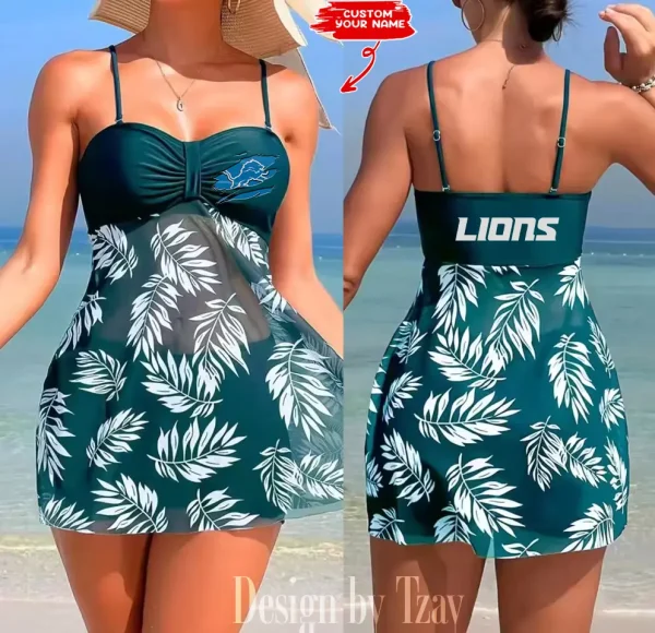Detroit Lions Summer Women's Short Dress With Shorts Trending 2025 SPTSWSDT043 - Image 2