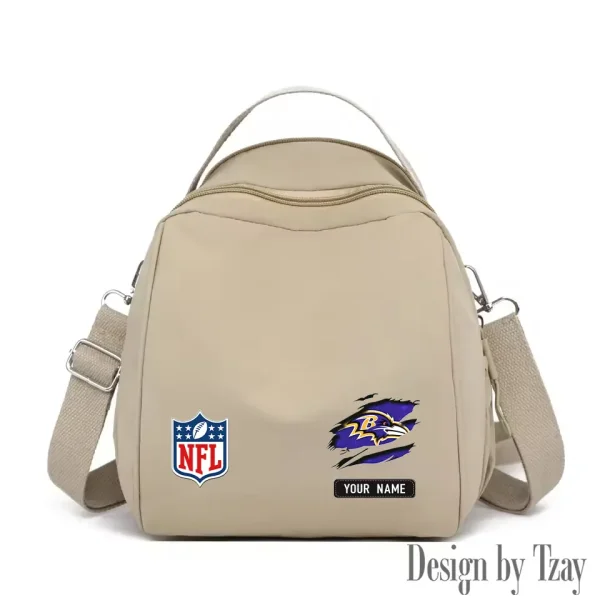 Baltimore Ravens Women's Nylon Backpack Lightweight Travel Bag SPTWNBLTB003 - Image 6