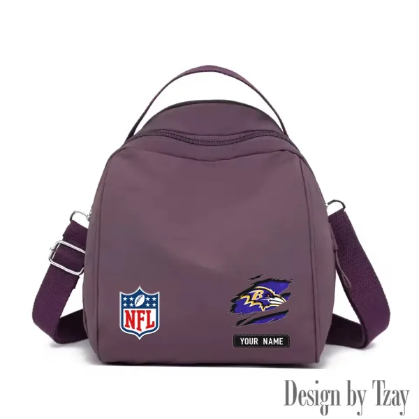 Baltimore Ravens Women's Nylon Backpack Lightweight Travel Bag SPTWNBLTB003 - Image 4