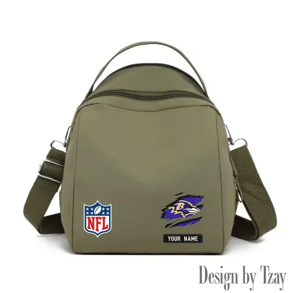 Baltimore Ravens Women's Nylon Backpack Lightweight Travel Bag SPTWNBLTB003 - Image 2