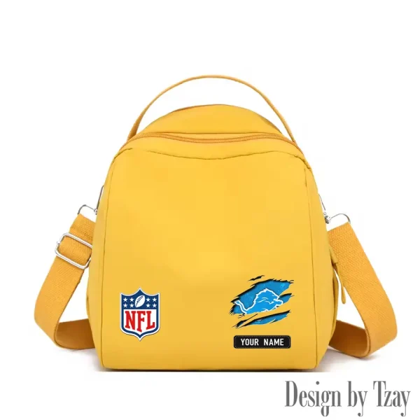 Detroit Lions Women's Nylon Backpack Lightweight Travel Bag SPTWNBLTB011 - Image 6