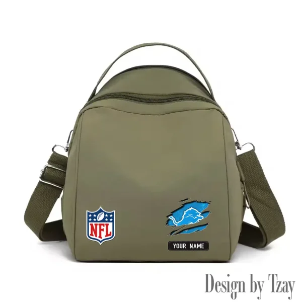 Detroit Lions Women's Nylon Backpack Lightweight Travel Bag SPTWNBLTB011 - Image 7