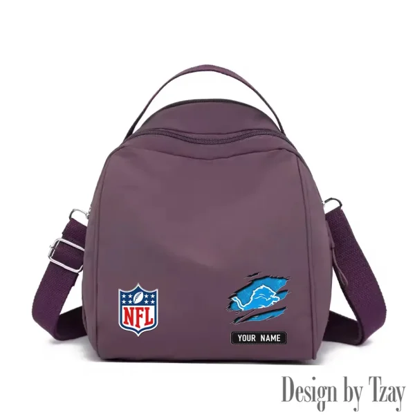 Detroit Lions Women's Nylon Backpack Lightweight Travel Bag SPTWNBLTB011 - Image 8