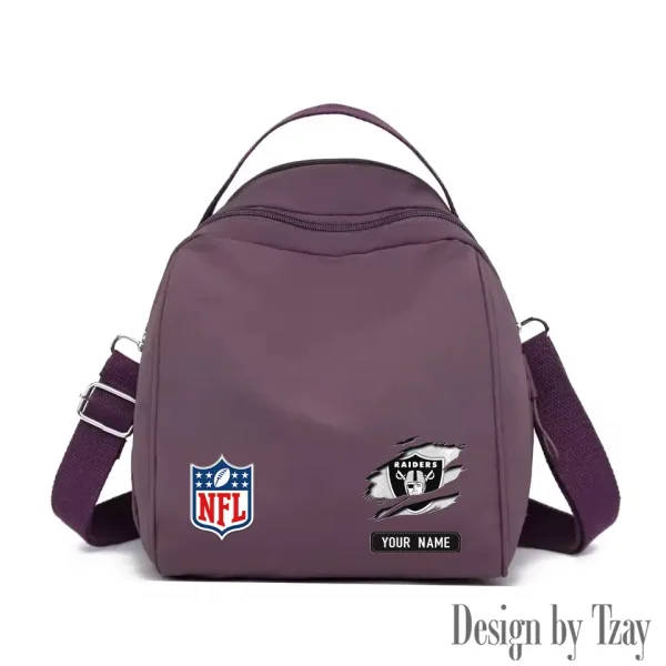 Las Vegas Raiders Women's Nylon Backpack Lightweight Travel Bag SPTWNBLTB017 - Image 2