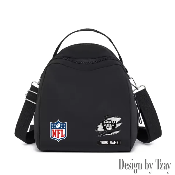 Las Vegas Raiders Women's Nylon Backpack Lightweight Travel Bag SPTWNBLTB017 - Image 3