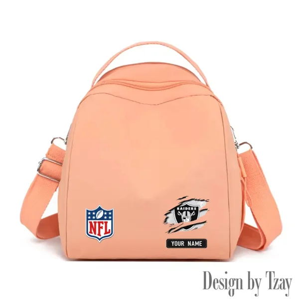 Las Vegas Raiders Women's Nylon Backpack Lightweight Travel Bag SPTWNBLTB017 - Image 4