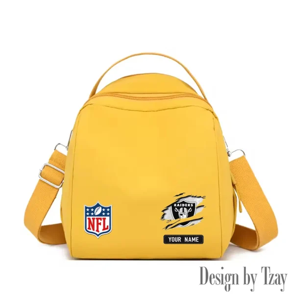 Las Vegas Raiders Women's Nylon Backpack Lightweight Travel Bag SPTWNBLTB017 - Image 5