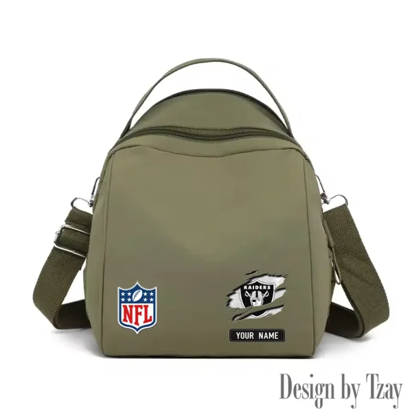 Las Vegas Raiders Women's Nylon Backpack Lightweight Travel Bag SPTWNBLTB017 - Image 6