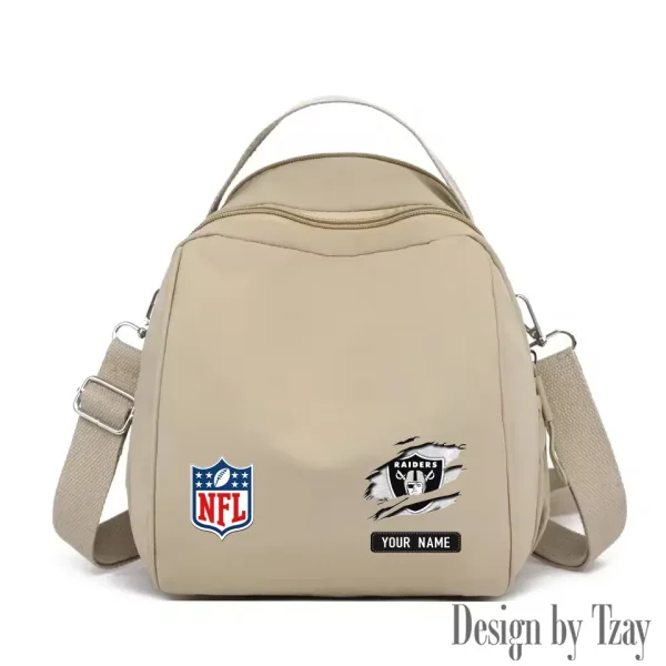 Las Vegas Raiders Women's Nylon Backpack Lightweight Travel Bag SPTWNBLTB017 - Image 7