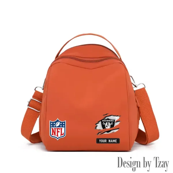 Las Vegas Raiders Women's Nylon Backpack Lightweight Travel Bag SPTWNBLTB017 - Image 8