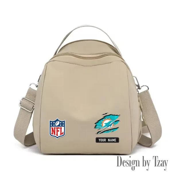 Miami Dolphins Women's Nylon Backpack Lightweight Travel Bag SPTWNBLTB020 - Image 2