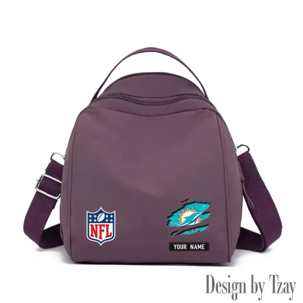 Miami Dolphins Women's Nylon Backpack Lightweight Travel Bag SPTWNBLTB020 - Image 4