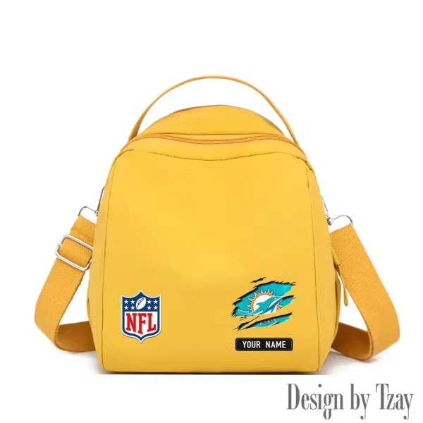 Miami Dolphins Women's Nylon Backpack Lightweight Travel Bag SPTWNBLTB020 - Image 8