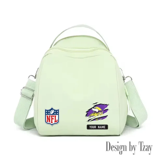 Minnesota Vikings Women's Nylon Backpack Lightweight Travel Bag SPTWNBLTB021 - Image 5
