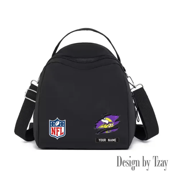 Minnesota Vikings Women's Nylon Backpack Lightweight Travel Bag SPTWNBLTB021 - Image 8