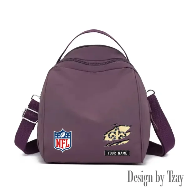 New Orleans Saints Women's Nylon Backpack Lightweight Travel Bag SPTWNBLTB023 - Image 4