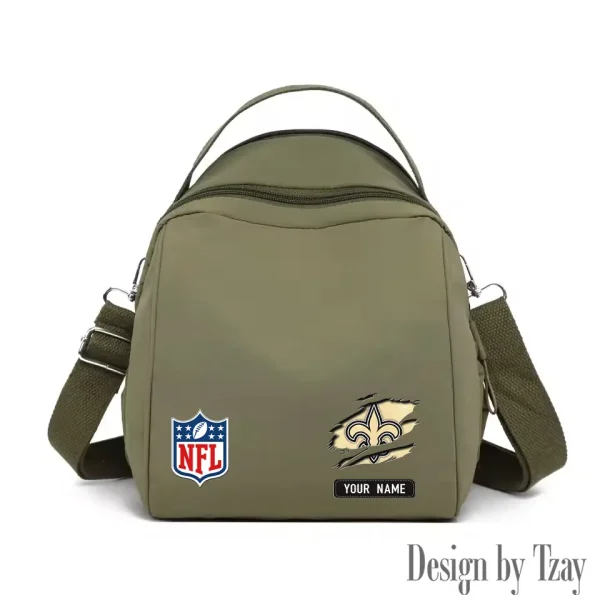 New Orleans Saints Women's Nylon Backpack Lightweight Travel Bag SPTWNBLTB023 - Image 5