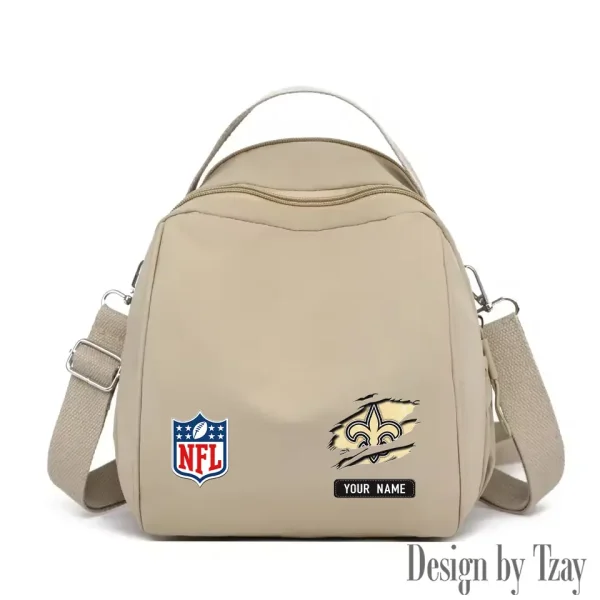 New Orleans Saints Women's Nylon Backpack Lightweight Travel Bag SPTWNBLTB023 - Image 7