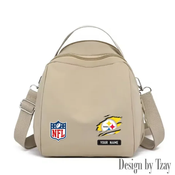 Pittsburgh Steelers Women's Nylon Backpack Lightweight Travel Bag SPTWNBLTB027 - Image 8