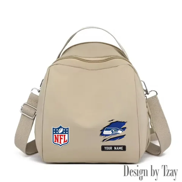 Seattle Seahawks Women's Nylon Backpack Lightweight Travel Bag SPTWNBLTB029 - Image 7