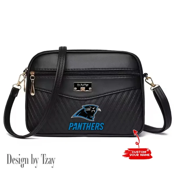 Carolina Panthers Summer Women's Handbag Skew Cross Underarm Bag SPTWGUB005