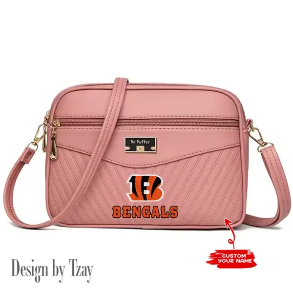 Cincinnati Bengals Summer Women's Handbag Skew Cross Underarm Bag SPTWGUB007 - Image 3