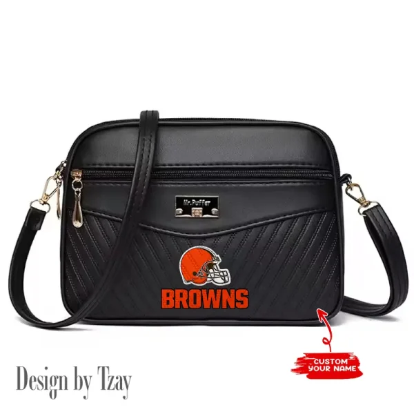 Cleveland Browns Summer Women's Handbag Skew Cross Underarm Bag SPTWGUB008