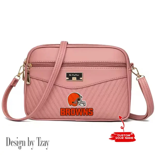 Cleveland Browns Summer Women's Handbag Skew Cross Underarm Bag SPTWGUB008 - Image 3