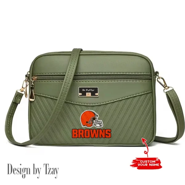 Cleveland Browns Summer Women's Handbag Skew Cross Underarm Bag SPTWGUB008 - Image 5