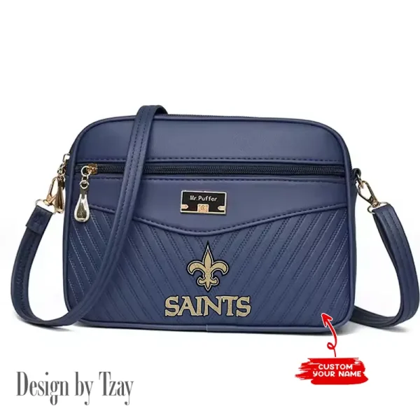 New Orleans Saints Summer Women's Handbag Skew Cross Underarm Bag SPTWGUB023 - Image 4