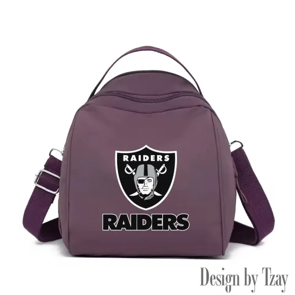 Las Vegas Raiders Women's Nylon Backpack Lightweight Travel Bag SPTWNBLTB049 - Image 7