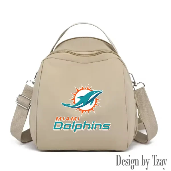 Miami Dolphins Women's Nylon Backpack Lightweight Travel Bag SPTWNBLTB052 - Image 4