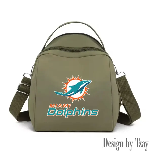 Miami Dolphins Women's Nylon Backpack Lightweight Travel Bag SPTWNBLTB052 - Image 5