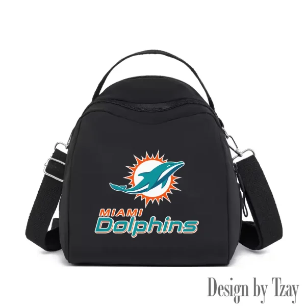 Miami Dolphins Women's Nylon Backpack Lightweight Travel Bag SPTWNBLTB052 - Image 6