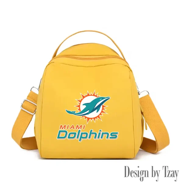 Miami Dolphins Women's Nylon Backpack Lightweight Travel Bag SPTWNBLTB052 - Image 7