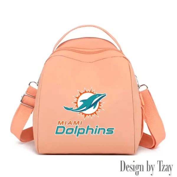 Miami Dolphins Women's Nylon Backpack Lightweight Travel Bag SPTWNBLTB052 - Image 8