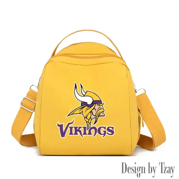 Minnesota Vikings Women's Nylon Backpack Lightweight Travel Bag SPTWNBLTB053 - Image 3
