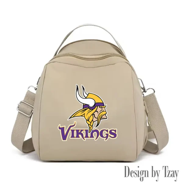 Minnesota Vikings Women's Nylon Backpack Lightweight Travel Bag SPTWNBLTB053 - Image 4