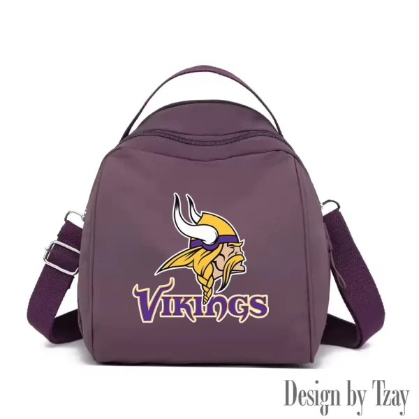 Minnesota Vikings Women's Nylon Backpack Lightweight Travel Bag SPTWNBLTB053 - Image 5