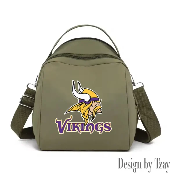 Minnesota Vikings Women's Nylon Backpack Lightweight Travel Bag SPTWNBLTB053 - Image 6