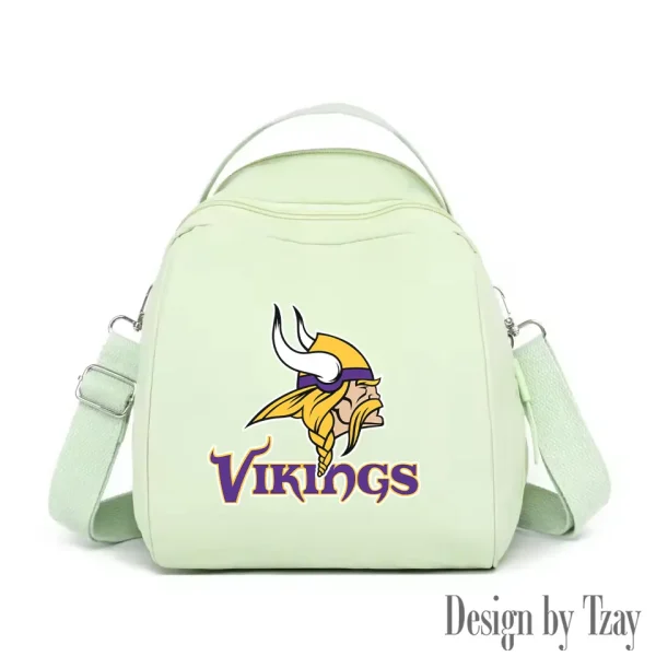 Minnesota Vikings Women's Nylon Backpack Lightweight Travel Bag SPTWNBLTB053 - Image 7