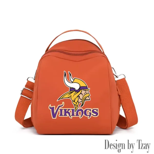 Minnesota Vikings Women's Nylon Backpack Lightweight Travel Bag SPTWNBLTB053 - Image 8