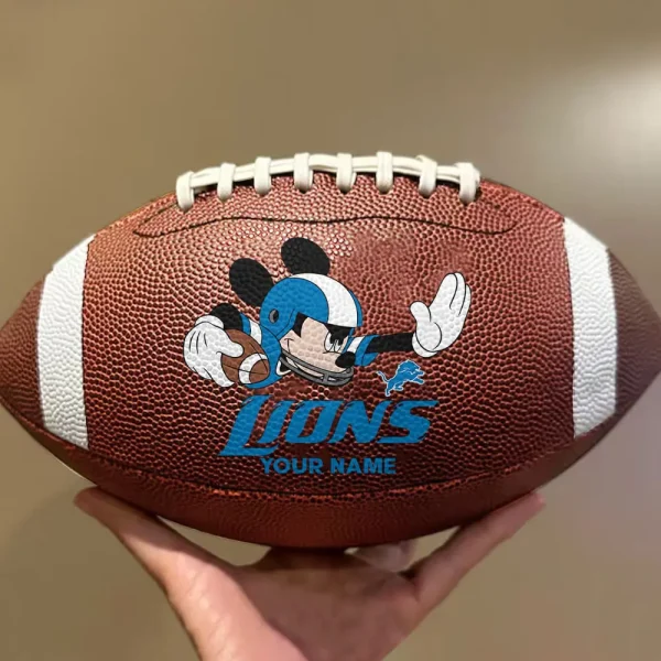 Detroit Lions Football Ball MK Mouser Special Ball Personalized Gift For Fans AZBALL043 - Image 2