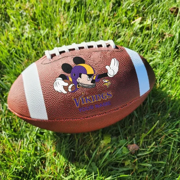 Minnesota Vikings Football Ball MK Mouser Special Ball Personalized Gift For Fans AZBALL045